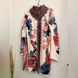 Anthropologie Floral Knit Cardigan Sweater - Multicolor